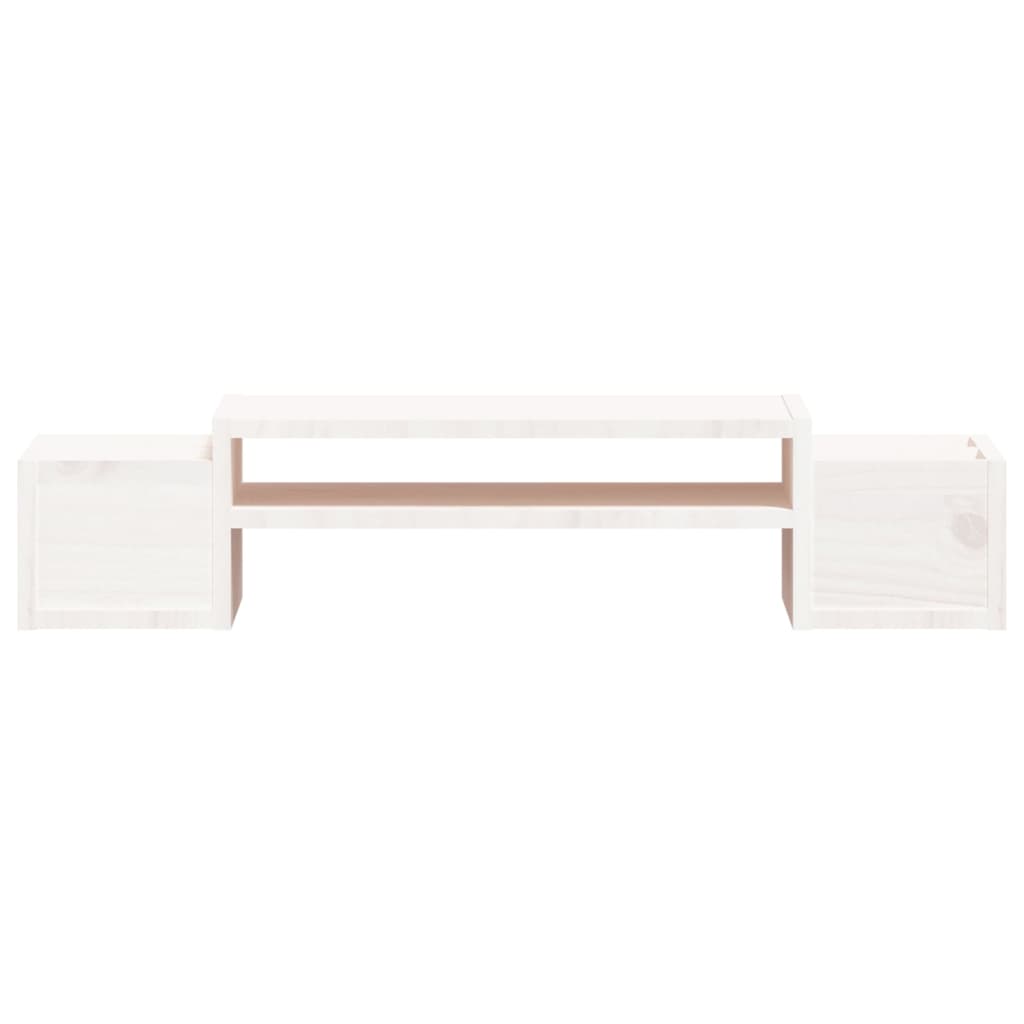 NNEVL Monitor Stand White 70x27.5x15 cm Solid Wood Pine - Image 5