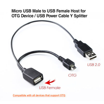 NNEDSZ Micro USB Male to USB Female Host for OTG Device / USB Power Cable Y Splitter