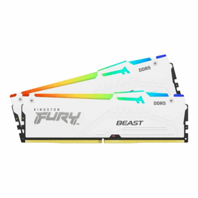 KINGSTON FURY Memória DDR5 32GB 6000MT/s CL36 DIMM (Kit of 2) Beast White RGB EXPO (KF560C36BWE2AK2-32)